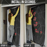 Hawaiian Kakau Art Door Cover Taro Leaves with Ohia Lehua and Pakala Pattern - Polynesian Pride