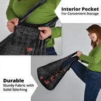 Hawaiian Kakau Art Grocery Bag Taro Leaves with Ohia Lehua and Pakala Pattern - Polynesian Pride