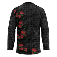 Hawaiian Kakau Art Hockey Jersey Taro Leaves with Ohia Lehua and Pakala Pattern - Polynesian Pride