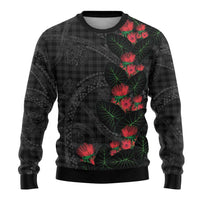 Hawaiian Kakau Art Ugly Christmas Sweater Taro Leaves with Ohia Lehua and Pakala Pattern - Polynesian Pride