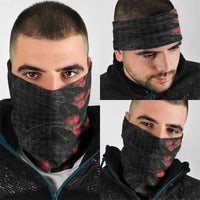 Hawaiian Kakau Art Neck Gaiter Taro Leaves with Ohia Lehua and Pakala Pattern - Polynesian Pride