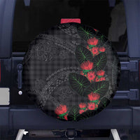 Hawaiian Kakau Art Spare Tire Cover Taro Leaves with Ohia Lehua and Pakala Pattern - Polynesian Pride