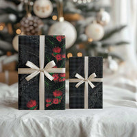 Hawaiian Kakau Art Wrapping Paper Taro Leaves with Ohia Lehua and Pakala Pattern - Polynesian Pride