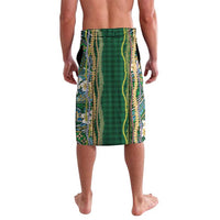 Hawaiian Art Flower Tribal with Lei Lavalava Palaka Pattern Green Color - Polynesian Pride