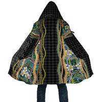 Hawaiian Art Flower Tribal with Lei Cloak Palaka Pattern Black Color - Polynesian Pride