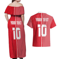 Custom Tahiti Football-Iron Warriors Couples Matching Off Shoulder Maxi Dress and Hawaiian Shirt LT03 - Polynesian Pride