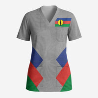 Custom New Caledonia-The Kagus Scrub Top - Polynesian Pride