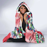 Hawaiian Floral Kakau Tropical Leaves-Sporty Style Hooded Blanket
