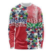 Hawaiian Floral Kakau Tropical Leaves-Sporty Style Long Sleeve Shirt