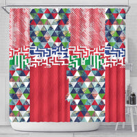 Hawaiian Floral Kakau Tropical Leaves-Sporty Style Shower Curtain