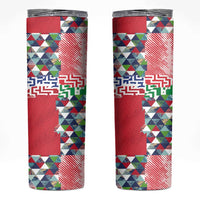 Hawaiian Floral Kakau Tropical Leaves-Sporty Style Skinny Tumbler