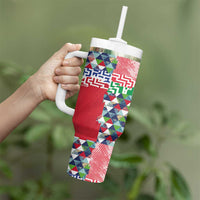 Hawaiian Floral Kakau Tropical Leaves-Sporty Style Tumbler With Handle