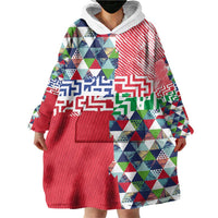 Hawaiian Floral Kakau Tropical Leaves-Sporty Style Wearable Blanket Hoodie