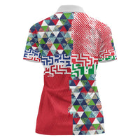 Hawaiian Floral Kakau Tropical Leaves-Sporty Style Women Polo Shirt