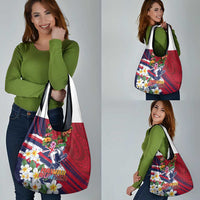 Hawaii Runner-Kakau Art with Lei and Plumeria Grocery Bag