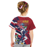 Hawaii Runner-Kakau Art with Lei and Plumeria Kid T Shirt