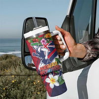 Hawaii Runner-Kakau Art with Lei and Plumeria Tumbler With Handle
