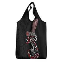 Aotearoa Toitu Te Tiriti Taniko Grocery Bag Maori Taniwha Haka - Honour the Treaty LT03 - Polynesian Pride