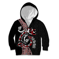 Aotearoa Toitu Te Tiriti Taniko Kid Hoodie Maori Taniwha Haka - Honour the Treaty