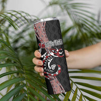 Aotearoa Toitu Te Tiriti Taniko Skinny Tumbler Maori Taniwha Haka - Honour the Treaty LT03 - Polynesian Pride