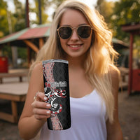 Aotearoa Toitu Te Tiriti Taniko Skinny Tumbler Maori Taniwha Haka - Honour the Treaty LT03 - Polynesian Pride
