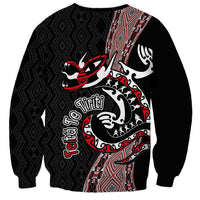Aotearoa Toitu Te Tiriti Taniko Sweatshirt Maori Taniwha Haka - Honour the Treaty LT03 - Polynesian Pride