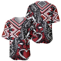 Aotearoa Maori Moko Art with Taniko Half Style Baseball Jersey LT03 - Polynesian Pride
