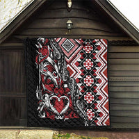 Aotearoa Maori Moko Art with Taniko Half Style Quilt LT03 - Polynesian Pride