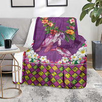 Hawaiian Lei Turtle and Plumeria Blanket Polynerian Art Tattoo-Mauve Color