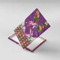 Hawaiian Lei Turtle and Plumeria Canvas Wall Art Polynerian Art Tattoo-Mauve Color