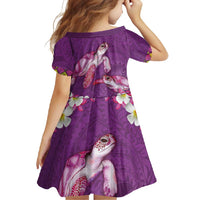 Hawaiian Lei Turtle and Plumeria Family Matching Off Shoulder Maxi Dress and Hawaiian Shirt Polynerian Art Tattoo-Mauve Color