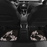 Hawaiian Lei Turtle and Plumeria Car Mats Polynerian Art Tattoo-Grayscale Mode