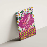 Hawaiian Plumeria and Humpback Whales Canvas Wall Art Polynerian Art Tattoo-Plum Pink Color