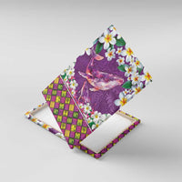 Hawaiian Plumeria and Humpback Whales Canvas Wall Art Polynerian Art Tattoo-Mauve Color