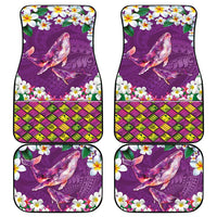 Hawaiian Plumeria and Humpback Whales Car Mats Polynerian Art Tattoo-Mauve Color