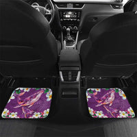 Hawaiian Plumeria and Humpback Whales Car Mats Polynerian Art Tattoo-Mauve Color