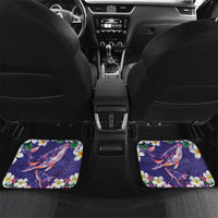 Hawaiian Plumeria and Humpback Whales Car Mats Polynerian Art Tattoo-Navy Color