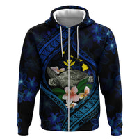 Hawaii Turtle Plumeria Flower Fanciful Zip Hoodie LT03 Zip Hoodie Black - Polynesian Pride