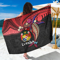 Tonga Emancipation Day Sarong Ngatu Humpback Whale Polynesian Flower LT03 One Size 44 x 66 inches Black - Polynesian Pride