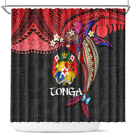 Tonga Emancipation Day Shower Curtain Ngatu Humpback Whale Polynesian Flower