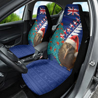 New Zealand Christmas Car Seat Cover Kiwi Bird Santa and Silver Fern Funny Haka Dance LT03 - Polynesian Pride