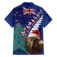 New Zealand Christmas Family Matching Off Shoulder Maxi Dress and Hawaiian Shirt Kiwi Bird Santa and Silver Fern Funny Haka Dance LT03 - Polynesian Pride