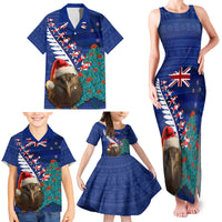 New Zealand Christmas Family Matching Tank Maxi Dress and Hawaiian Shirt Kiwi Bird Santa and Silver Fern Funny Haka Dance LT03 - Polynesian Pride