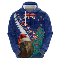 New Zealand Christmas Hoodie Kiwi Bird Santa and Silver Fern Funny Haka Dance LT03 - Polynesian Pride