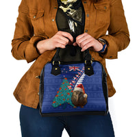 New Zealand Christmas Shoulder Handbag Kiwi Bird Santa and Silver Fern Funny Haka Dance LT03 - Polynesian Pride