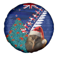 New Zealand Christmas Spare Tire Cover Kiwi Bird Santa and Silver Fern Funny Haka Dance LT03 - Polynesian Pride