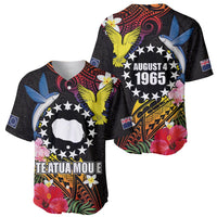 Cook Islands Independence Day Baseball Jersey Maroro and Kakaia with Hibiscus Flower Polynesian Pattern LT03 - Polynesian Pride