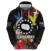 Cook Islands Independence Day Zip Hoodie Maroro and Kakaia with Hibiscus Flower Polynesian Pattern