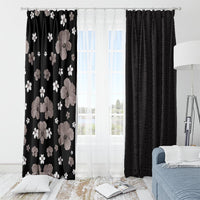 Hawaii Hibiscus and Plumeria Flowers Window Curtain Tapa Tribal Pattern Half Style Grayscale Mode