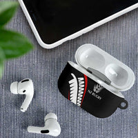 New Zealand Rugby AirPods Case Sporty Silver Fern Shape with Maori Tattoos - Polynesian Pride